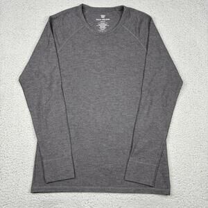 Mack Weldon Sweater Mens Medium Blue Thermal Waffle Knit Crewneck Pullover Warm